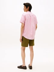 Tommy Hilfiger Pink Linen Blend Striped Shirt - Image 2 of 5