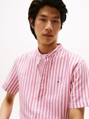 Tommy Hilfiger Pink Linen Blend Striped Shirt - Image 4 of 5
