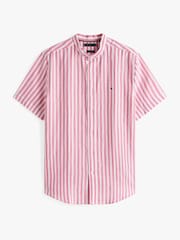 Tommy Hilfiger Pink Linen Blend Striped Shirt - Image 5 of 5
