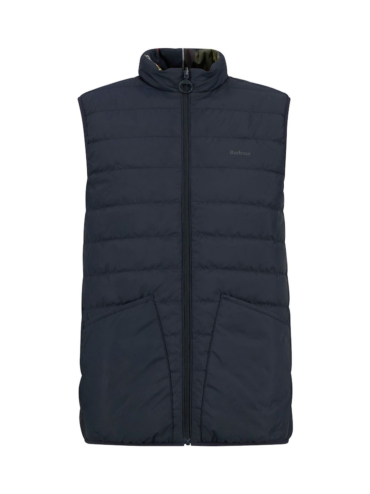 Barbour Brown Reversible Tartan Puffer Gilet - Image 2 of 2
