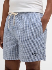 ®Barbour מכנסי שחייה קצרים מבד סירסאקר בדוגמת ג'ינגהם - תמונה 4 מתוך 6