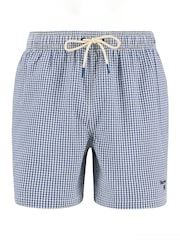 ®Barbour מכנסי שחייה קצרים מבד סירסאקר בדוגמת ג'ינגהם - תמונה 5 מתוך 6