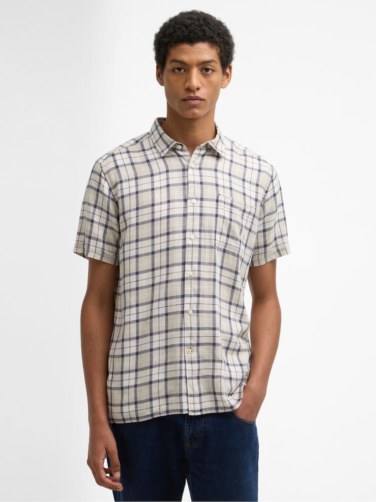 Barbour® Brown Midfield Tartan Summer Fit Shirt - Image 1 of 6