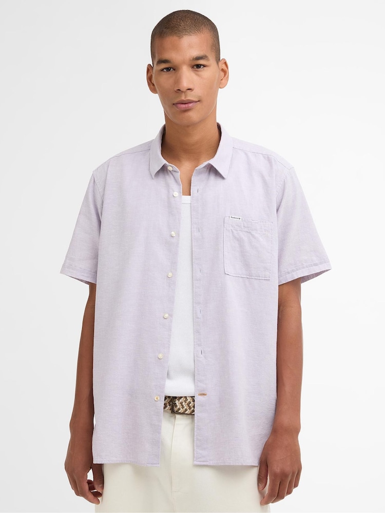 أرجواني - قميص صيفي بكم قصير Nelson من Barbour® - صورة 1 من 6
