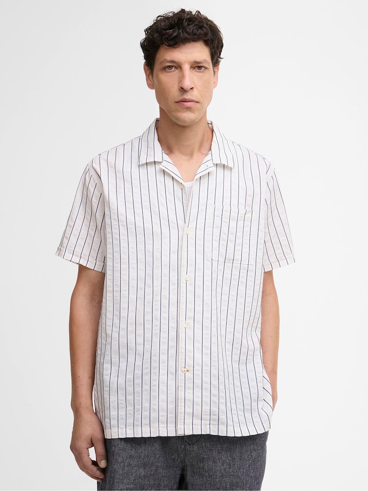 Barbour® White Park Seersucker Summer Fit Shirt - Image 1 of 7