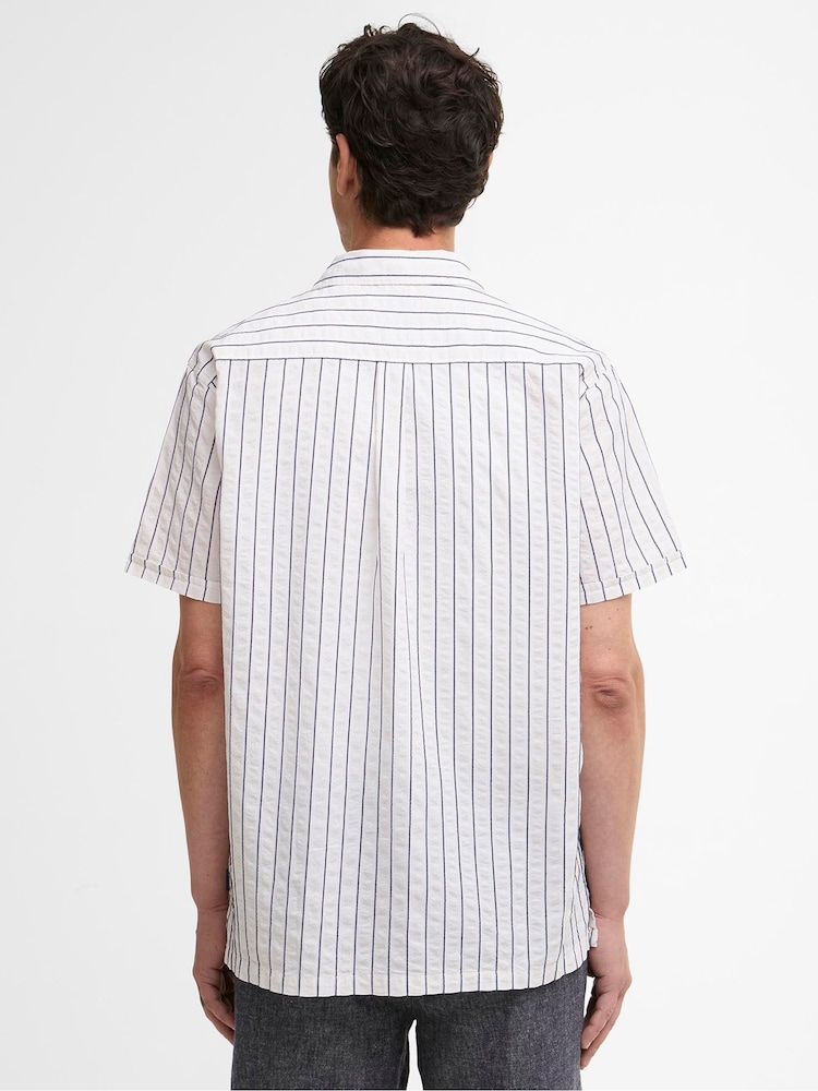 Barbour® White Park Seersucker Summer Fit Shirt - Image 2 of 7