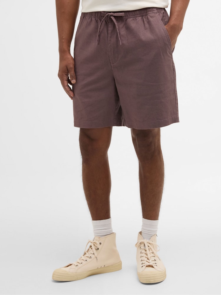 Barbour® Mid Natural Cotton Linen Relaxed Shorts - Image 2 of 6 Barbour® Mid Natural Cotton Linen Relaxed Shorts - Image 2 of 6