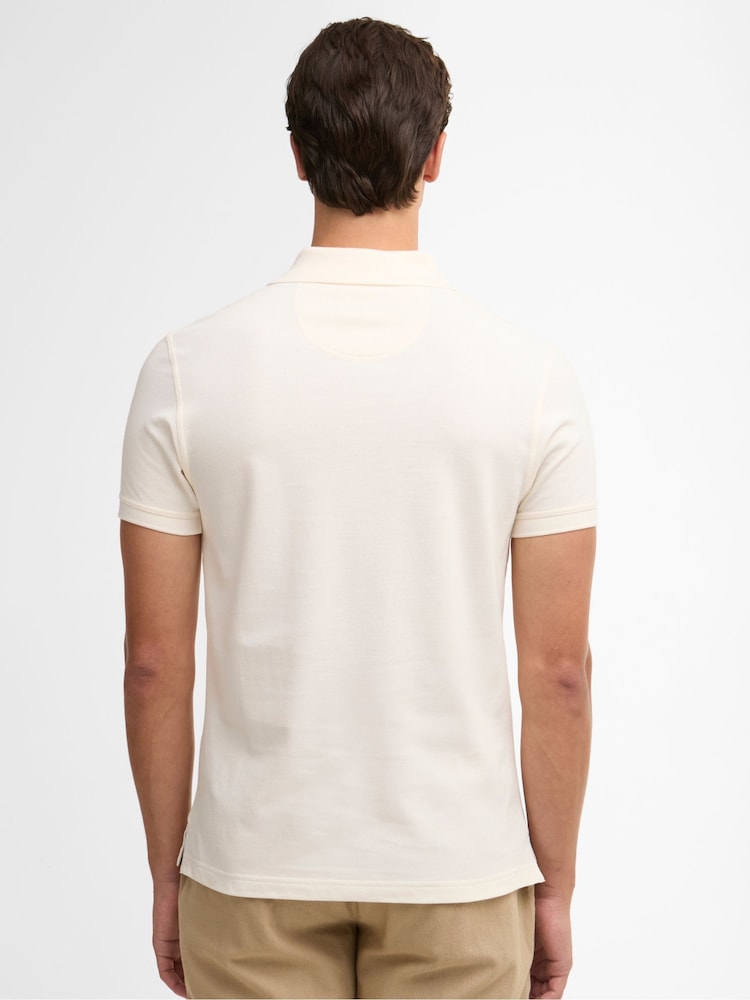 Barbour® White Tartan Pique Polo Shirt - Image 2 of 5