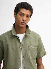 Barbour® Green Landkey Overdyed Summer Fit Shirt - Image 5 of 7