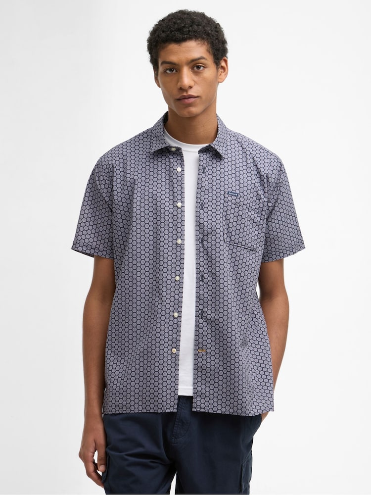 Barbour® Blue Appledore Printed Summer Fit Shirt - Image 1 of 6