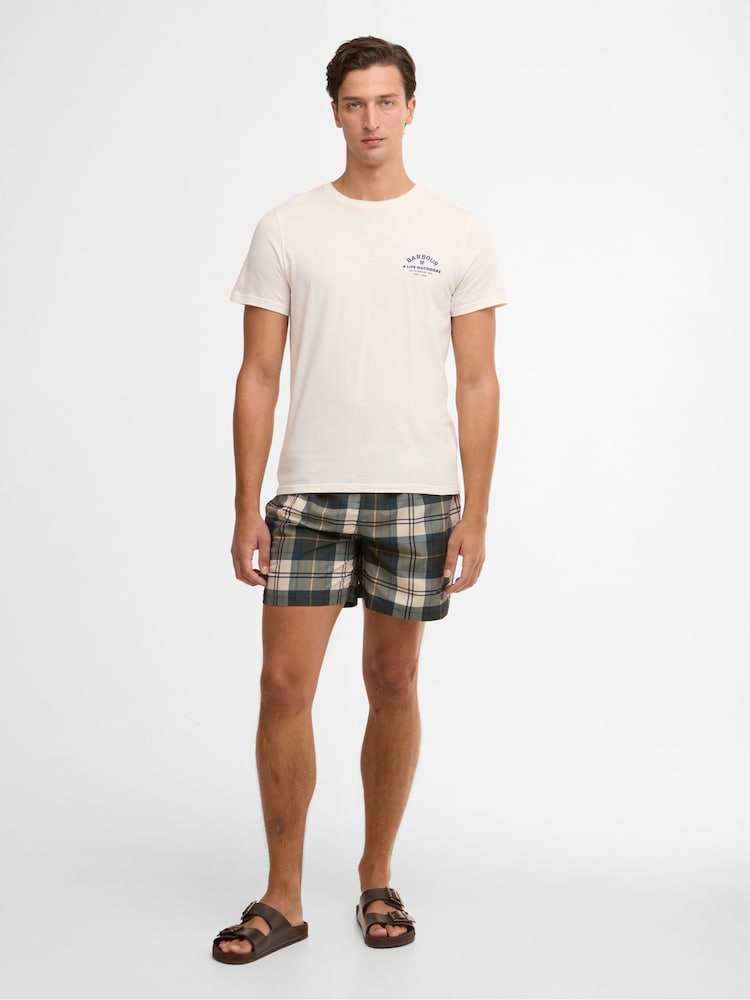 Barbour Brown Staple Tartan Swim Short - Image 1 of 6