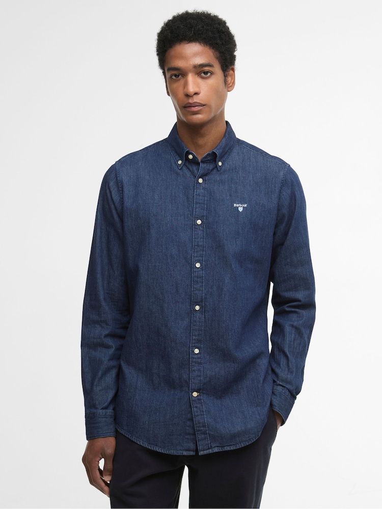 Barbour® Blue Denim Crest Tailored Shirt - Image 1 of 6