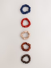 Multi Pastel Hair Scrunchies 5 Pack - Image 1 of 3