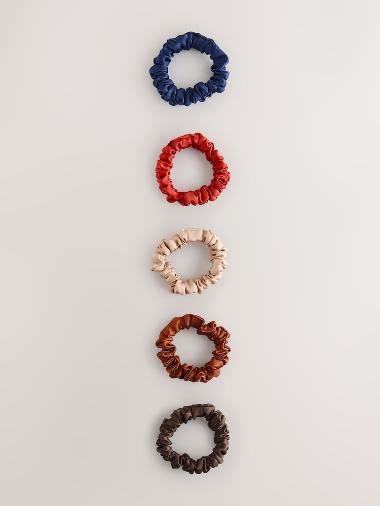 Multi Pastel Hair Scrunchies 5 Pack - Image 1 of 3