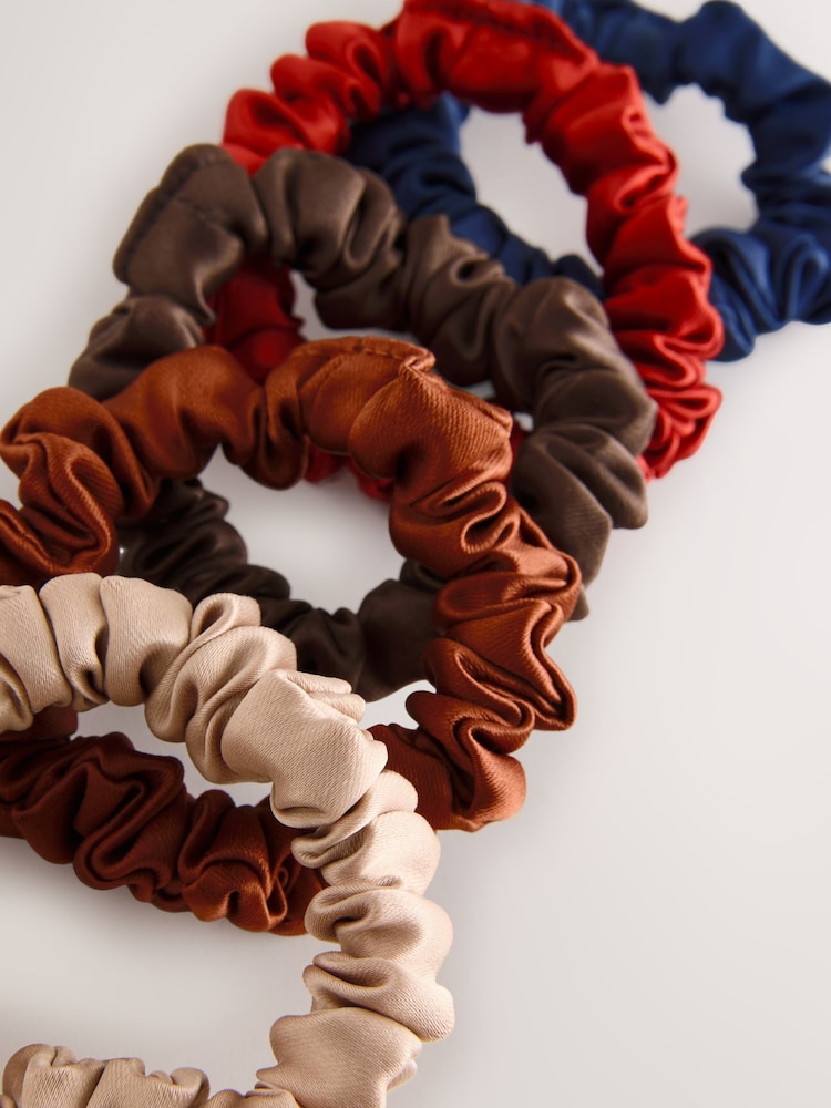 Multi Pastel Hair Scrunchies 5 Pack - Image 2 of 3