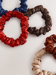 Multi Pastel Hair Scrunchies 5 Pack - Image 3 of 3