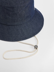Barbour® Blue Asker Denim Bucket Hat - Image 6 of 8