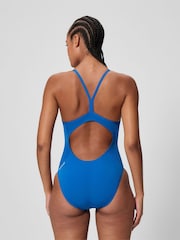 Speedo Blue Endurance+ Logo Thin Strap One Piece Swimsuit - Image 2 of 4