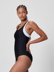 Speedo Black Colourblock Racerback One Piece Swimsuits - Image 3 of 5