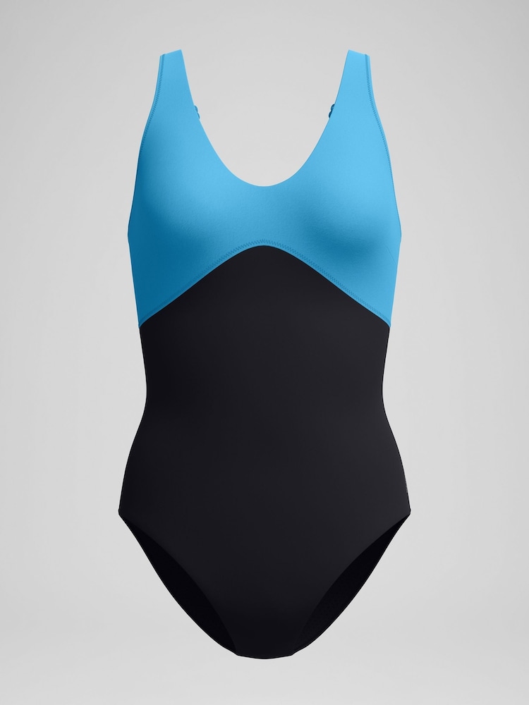 أسود/أزرق - بدلة سباحة ناعمة مع بطانة داخلية شبكية قوية من Speedo - صورة 6 من 6 أسود/أزرق - بدلة سباحة ناعمة مع بطانة داخلية شبكية قوية من Speedo - صورة 6 من 6