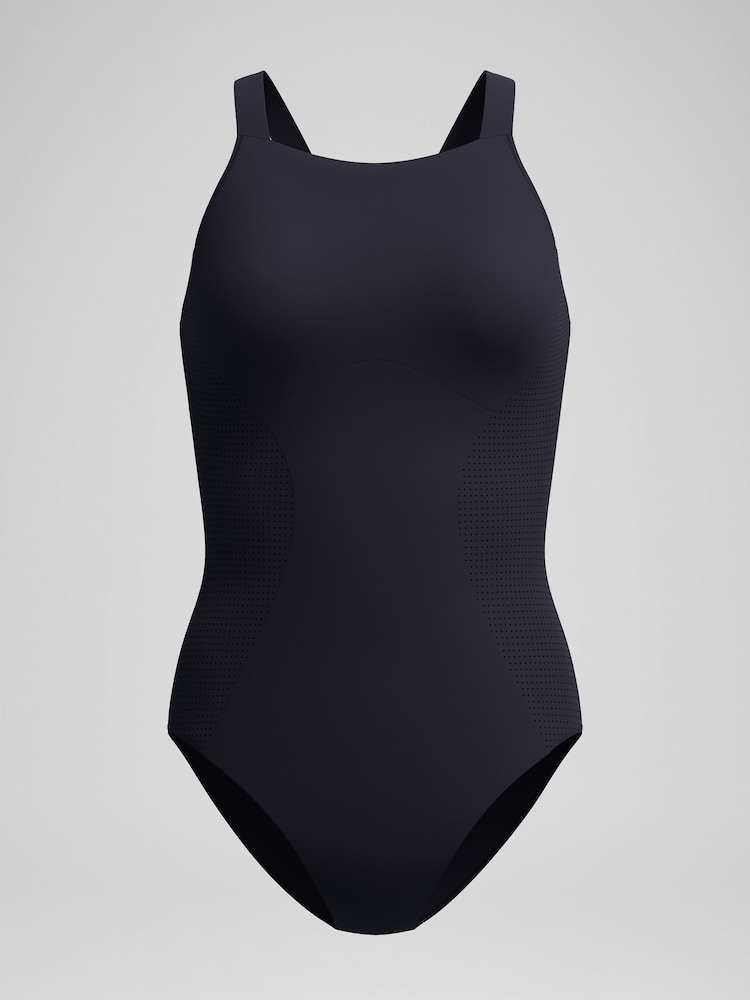 Speedo Black Sculpture High Neck Contour  Swimsuit - Image 6 of 6