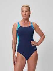 Speedo Blue Print Luna Lustre One Piece Swimsuit - Image 1 of 6