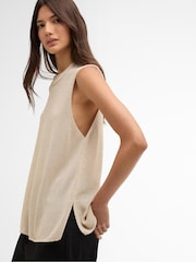 Barbour International Cream Valencia Knitted Vest - Image 3 of 8