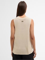 Barbour International Cream Valencia Knitted Vest - Image 4 of 8