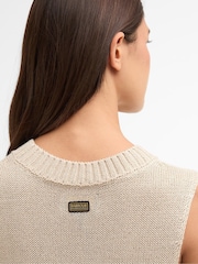 Barbour International Cream Valencia Knitted Vest - Image 6 of 8