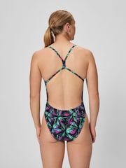 Speedo Black Printed V-Back 2.0 Swimsuit - Image 2 of 5