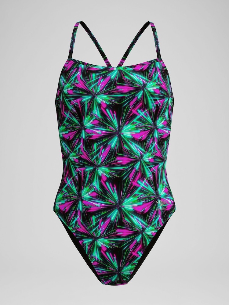 Speedo Black Printed V-Back 2.0 Swimsuit - Image 5 of 5