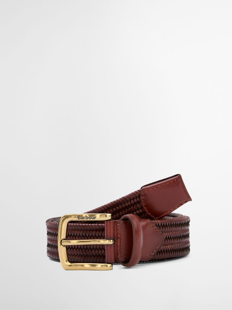 Barbour Brown Stretch Leather Belt - Image 1 of 4
