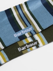 Barbour® Blue Summer Stripe Socks 2 Pack - Image 4 of 5