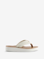 Barbour® White Kelburn Wedge Flip Flop Sandals - Image 1 of 1