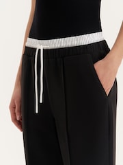4th & Reckless Black Contrast Waistband Straight Leg Trousers - Image 5 of 6