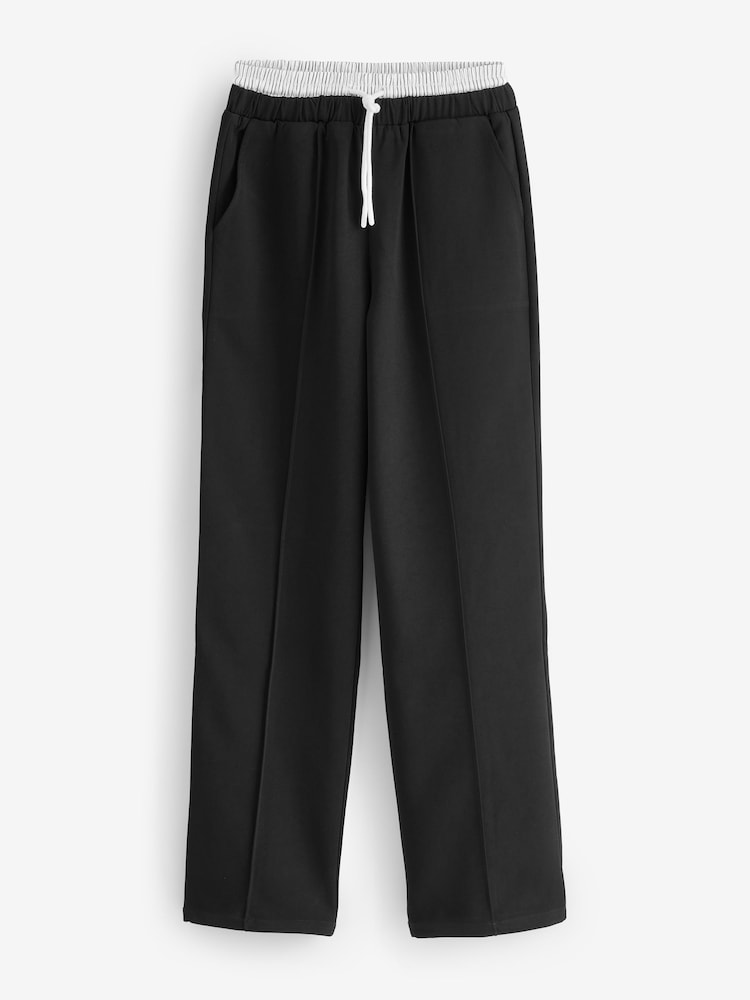 4th & Reckless Black Contrast Waistband Straight Leg Trousers - Image 6 of 6 4th & Reckless Black Contrast Waistband Straight Leg Trousers - Image 6 of 6