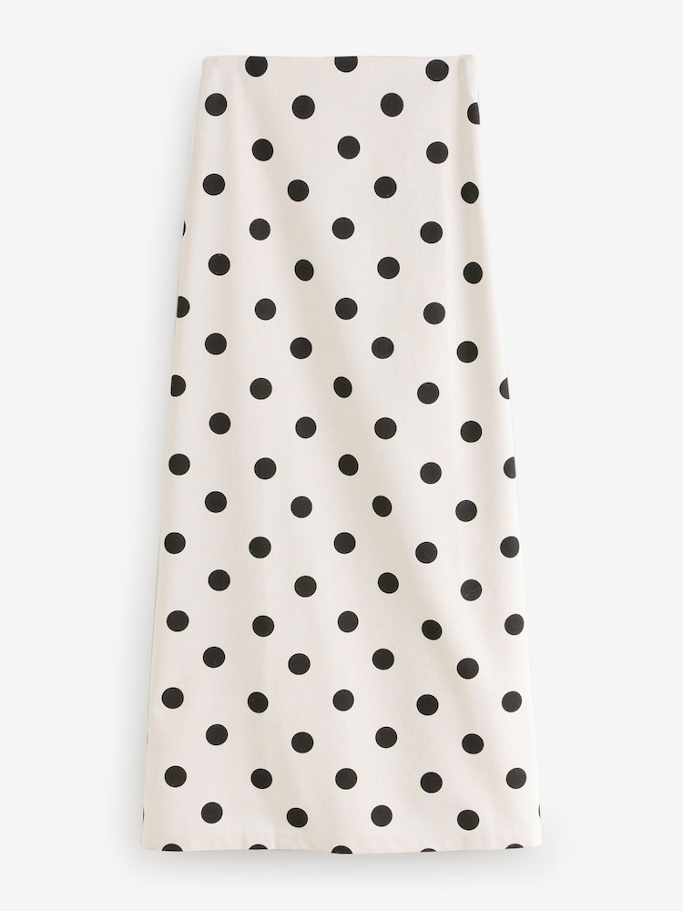4th & Reckless Cream Polka Dot Printed Linen Blend Maxi Skirt - Image 7 of 7