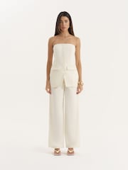 4th & Reckless Cream Buttercream Tailored Straight Leg Trousers - Image 1 of 6