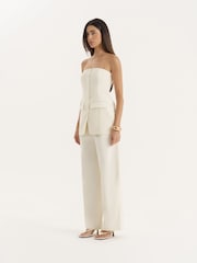 4th & Reckless Cream Buttercream Tailored Straight Leg Trousers - Image 3 of 6