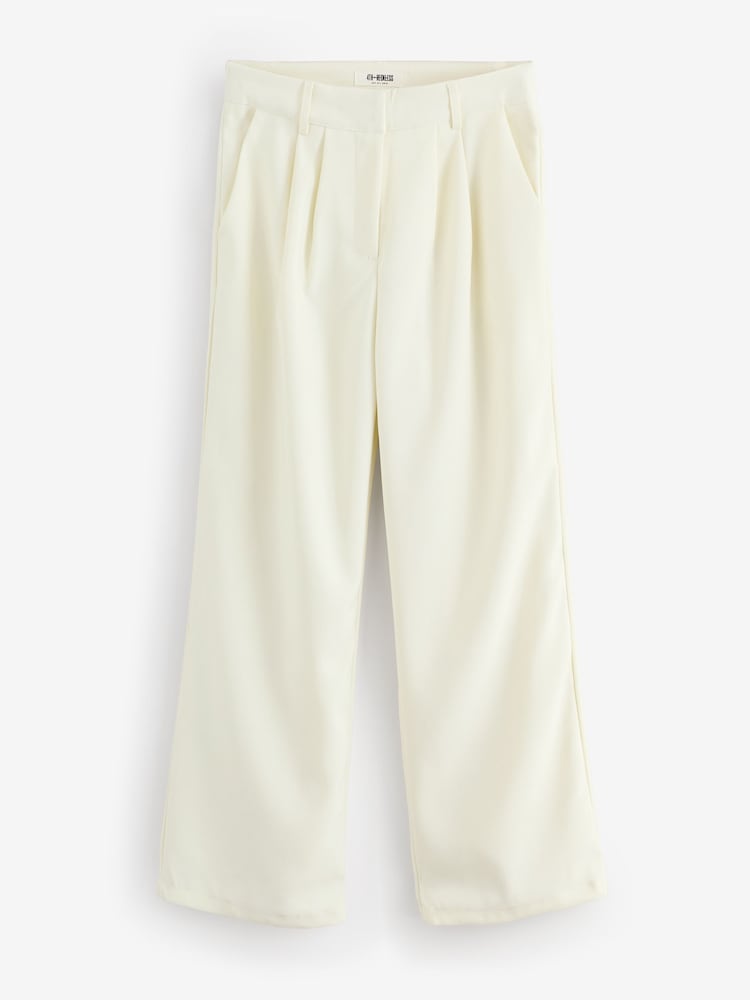 4th & Reckless Cream Buttercream Tailored Straight Leg Trousers - Image 6 of 6