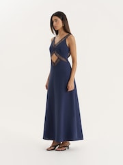 4th & Reckless Blue Cut Out Maxi Dress - Image 1 of 6