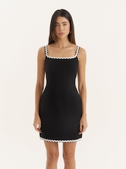 4th & Reckless Black Mini Constrast Trim Dress - Image 1 of 6