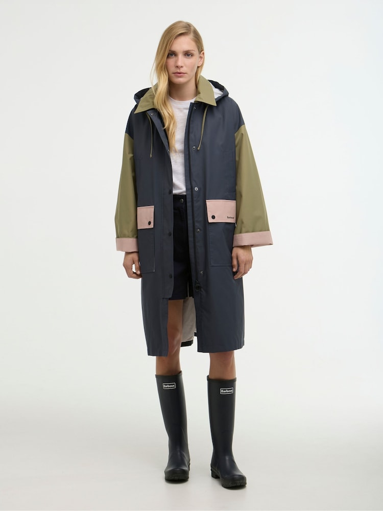 Barbour® Blue Blearigg Showerproof Coat - Image 1 of 8 Barbour® Blue Blearigg Showerproof Coat - Image 1 of 8