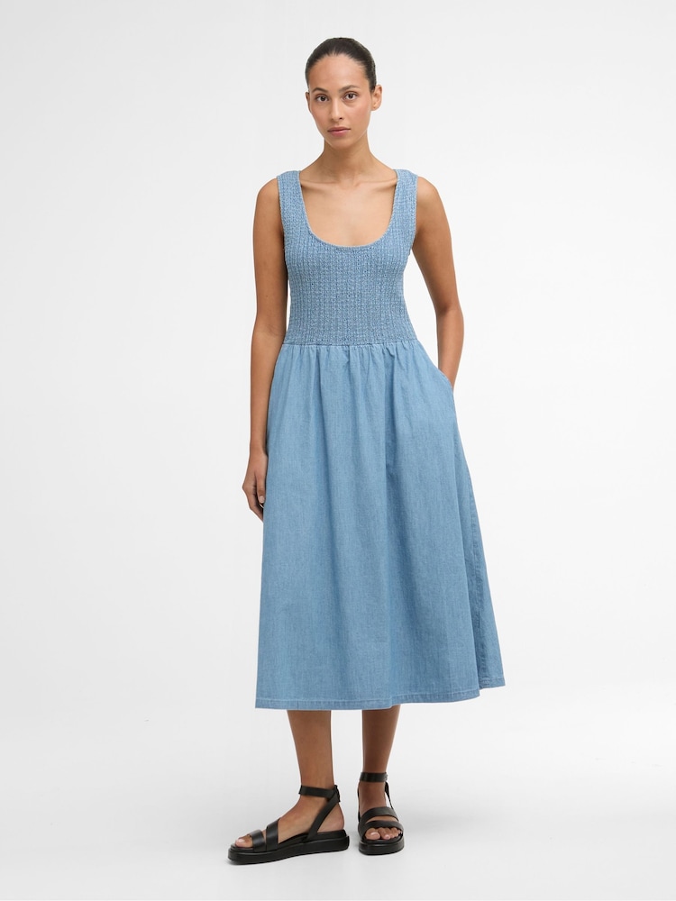 Barbour® Blue Josie Midi Dress - Image 1 of 6