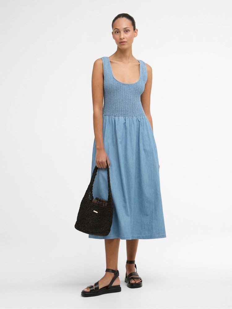 barbour midi dresses Barbour Rutherglen Dress Womens Indigo Size: 14
