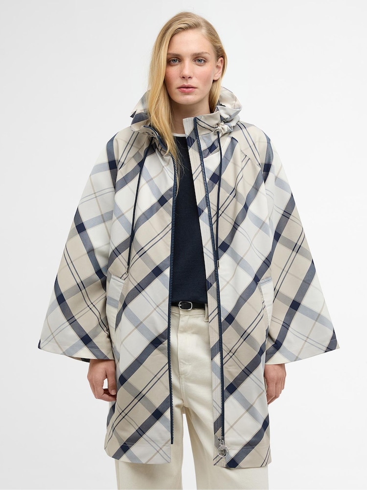 Barbour Blue Kinsale Tartan Showerproof Cape - Image 1 of 7