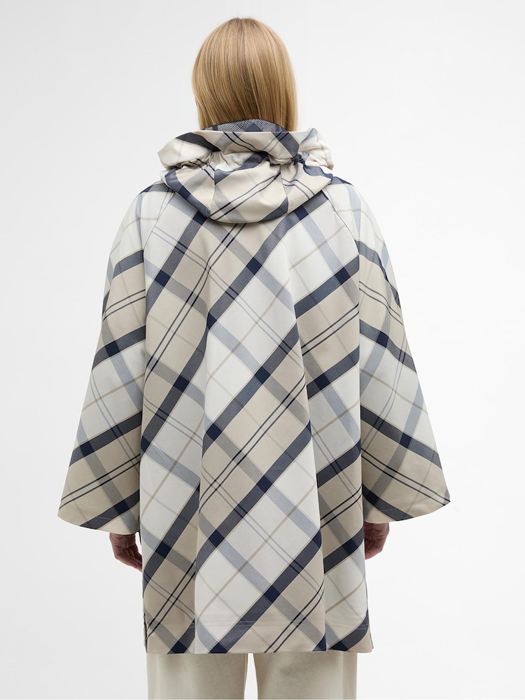 Barbour Blue Kinsale Tartan Showerproof Cape - Image 2 of 7