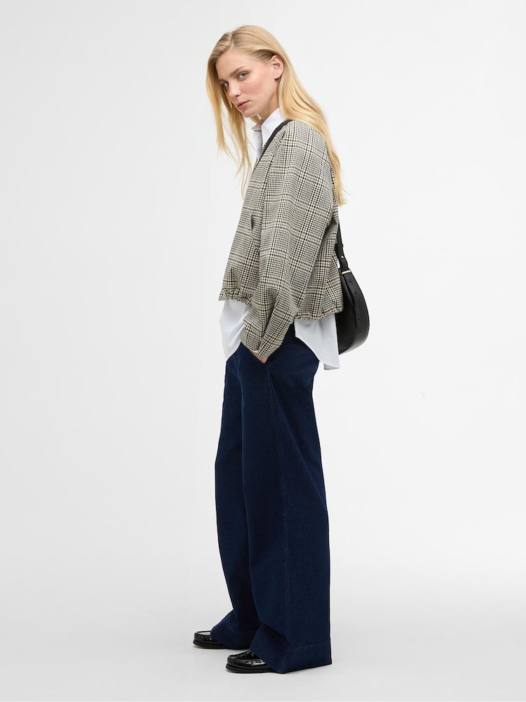 Barbour® Green Leyburn Check Showerproof Bomber Jacket - Image 2 of 7 Barbour® Green Leyburn Check Showerproof Bomber Jacket - Image 2 of 7