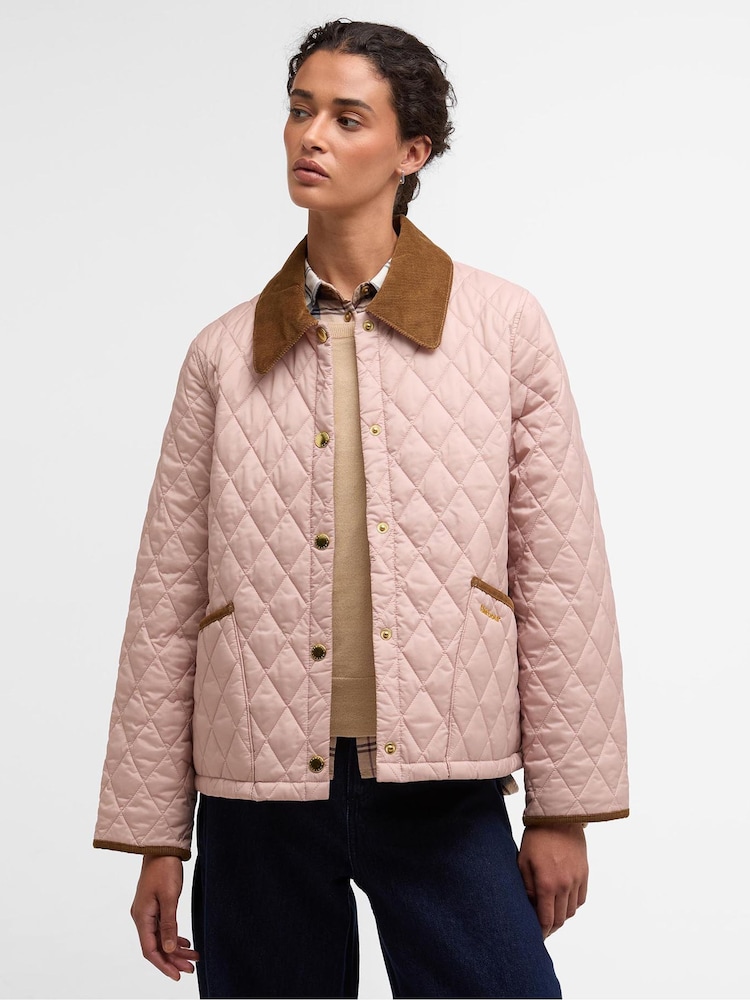 Barbour® Cream Icons Cropped Liddesdale Quilted Jacket - Image 1 of 7