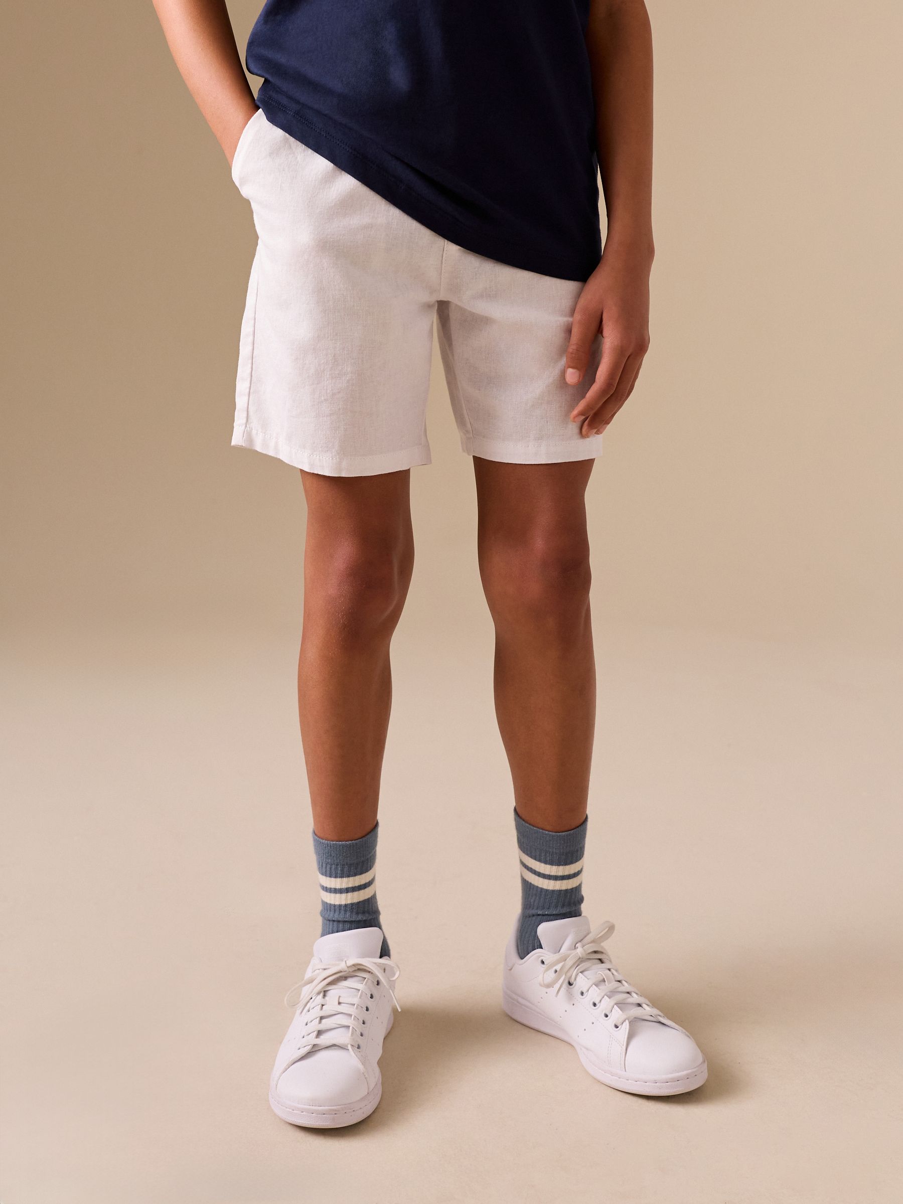 Buy White Linen Blend Regular Fit Chino Shorts (3-16yrs) from Next USA
